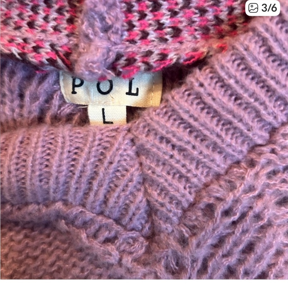 POL Pink and Brown Plaid Sweater Dress Very oversized gorgeous color scheme - Picture 5 of 7